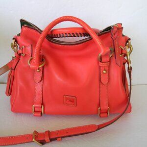 DOONEY & BOURKE FLORENTINE LEATHER SATCHEL STRAWBERRY RARE HTF